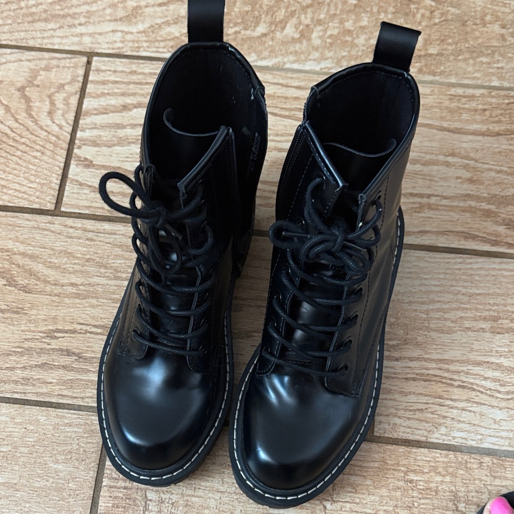 Amazon Black Combat Lace-Up Boots